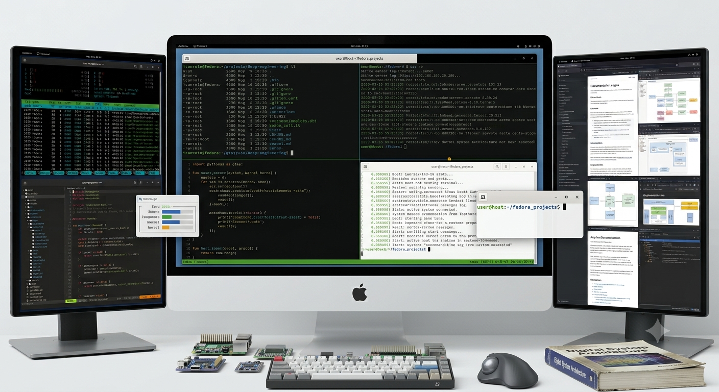 Technical Process a workstation showcasing a design workflow
